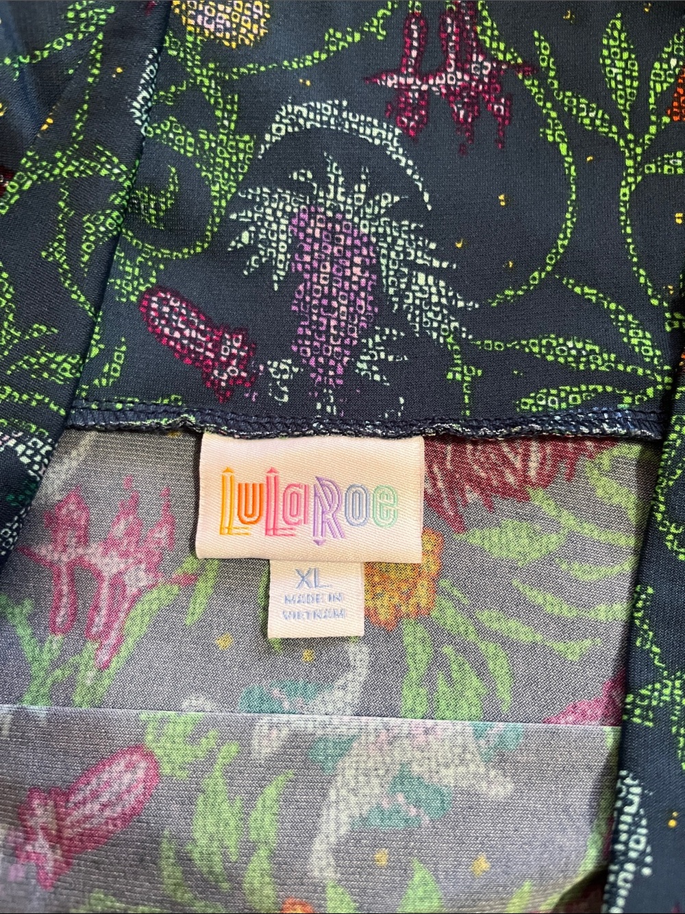 LuLaRoe XL Teal Floral Maxi Skirt Fold Over Yoga Waist Boho Stretch - Picture 5 of 7
